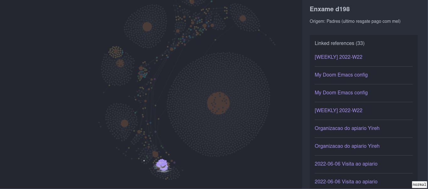 Figure 5: Exobrain highlighting the beekeping notes and logs