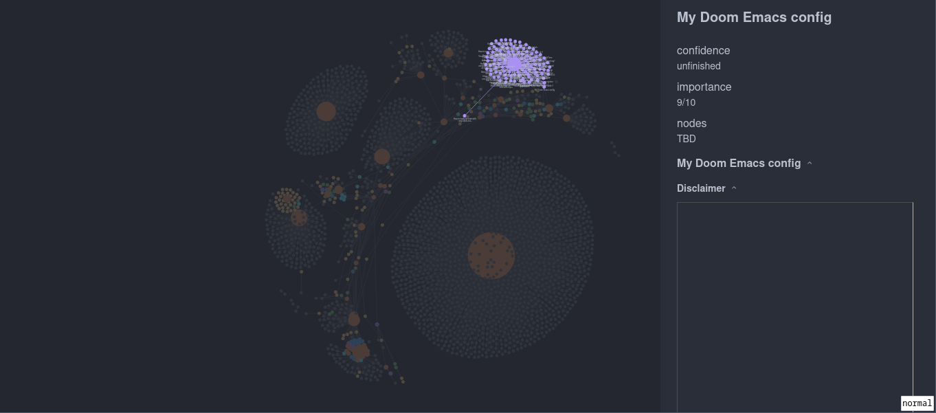 Figure 3: Exobrain highlighting Doom Emacs related notes